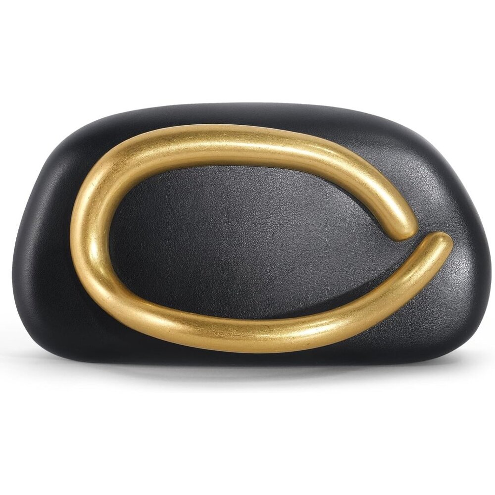 Women's Black Leather Formal Trendy Evening Clutch Shoulder Strap Handle Bags